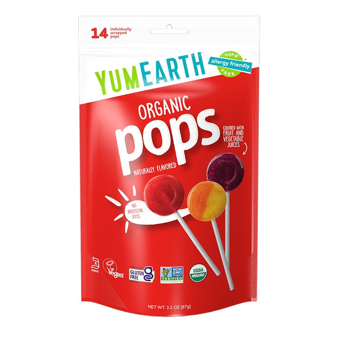 YumEarth Organic Lollipops Bags Assorted Fruit 87g