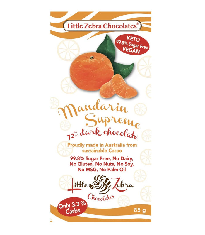 Little Zebra Chocolate Bar - Dark 73% Mandarin 85g (cold)