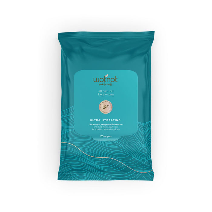 Wotnot Natural Face Wipes Ultra-Hydrating 25pk