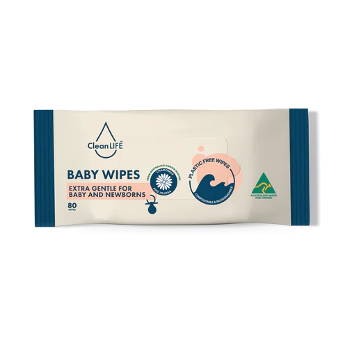 CleanLife Plastic Free Wipes Extra Gentle Baby & Newborns 80pk