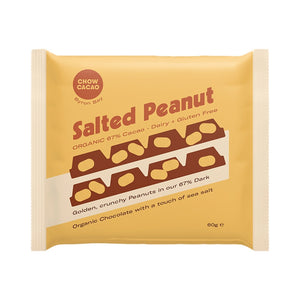 Chow Cacao Dark Chocolate Block - Salted Peanut 60g (cold)