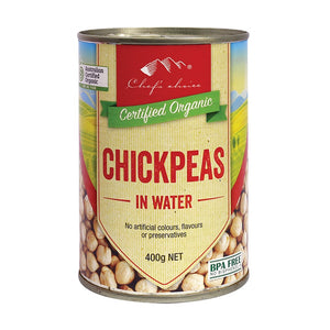 Chefs Choice Organic Beans - Chickpeas in Water Canned 400g