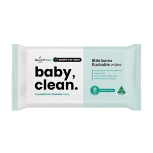 CleanLife  Flushable Plastic Free Wipes Baby Clean 80pk