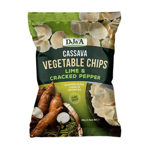 DJ&A Cassava Vegetable Chips Lime & Cracked Pepper 100g