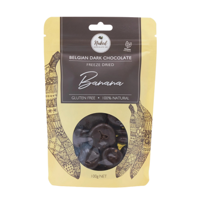 Naked Chocolate Co Dark Chocolate Freeze Dried Banana 100g