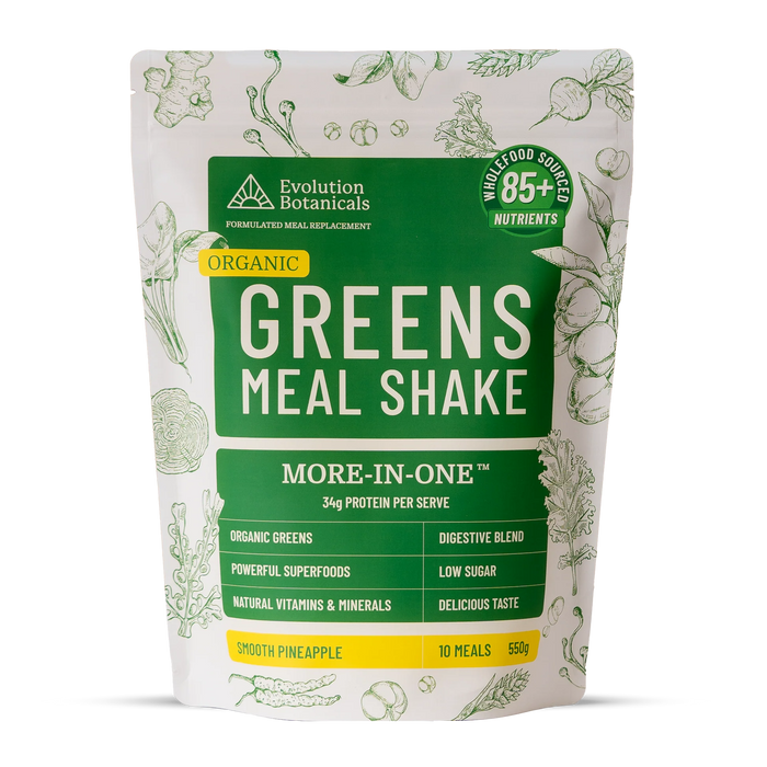 Evolution Botanicals Organic Greens Meal Shake - Pineapple 550g