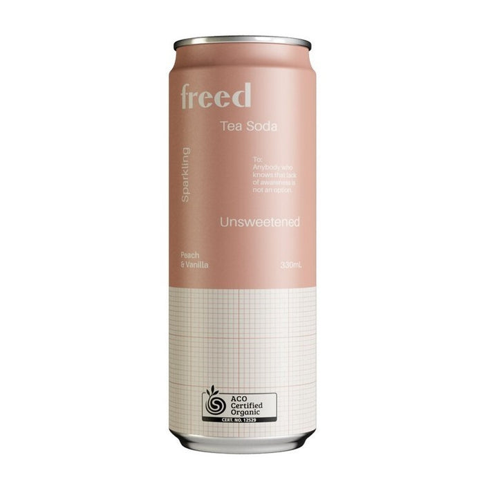 Freed Beverages Organic Sparkling Tea Soda - Peach & Vanilla 330ml