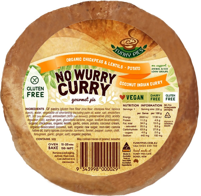 Funky Pie - No Wurry Curry 230g (Gluten Free) (cold)