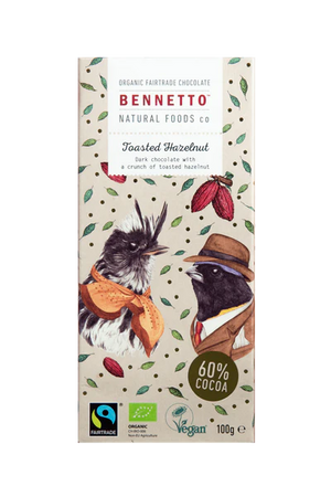 Bennetto Organic Dark Chocolate Toasted Hazelnut 80g (cold)