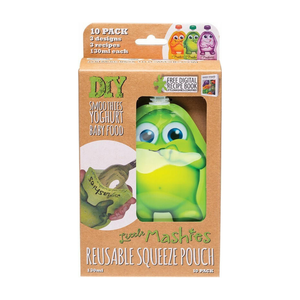 Little Mashies Reusable Food Pouch - Mixed Colours 130ml 10pk