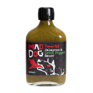 Mad Dog Sauces - Flamin Hot Jalapeno and Green Pepper Sauce 200ml BB: 02.09.26