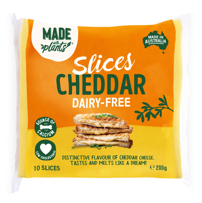 Made With Plants Cheddar Slices 200g (cold)