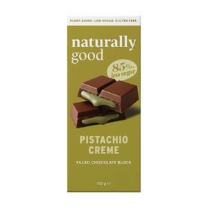 Naturally Good Filled Chocolate Block - Pistachio Creme 100g (cold)
