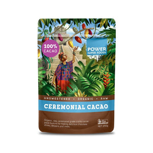 Power Super Foods Certified Organic Cacao Paste - Ceremonial Grade Buttons 250g