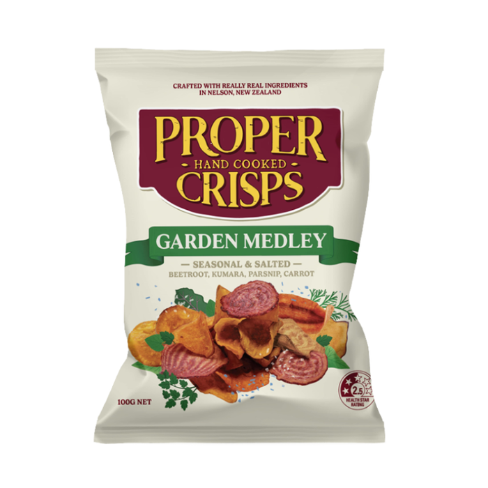 Proper Crisps Garden Medley 100g