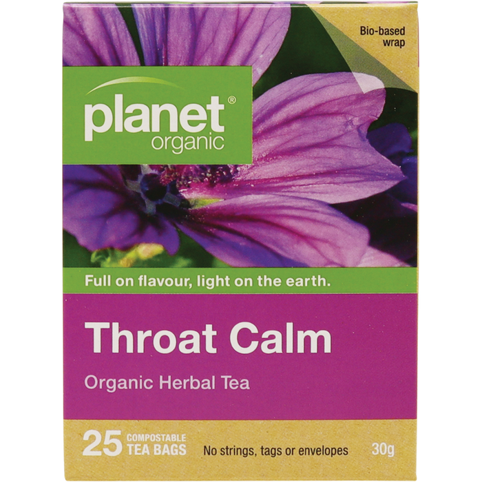 Planet Organic Throat Calm Herbal Tea 25pk