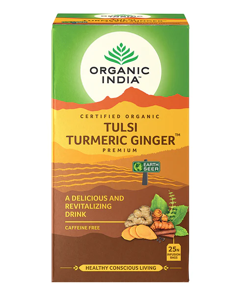 Organic India Tulsi Tea Turmeric Ginger 25pk 47.5g