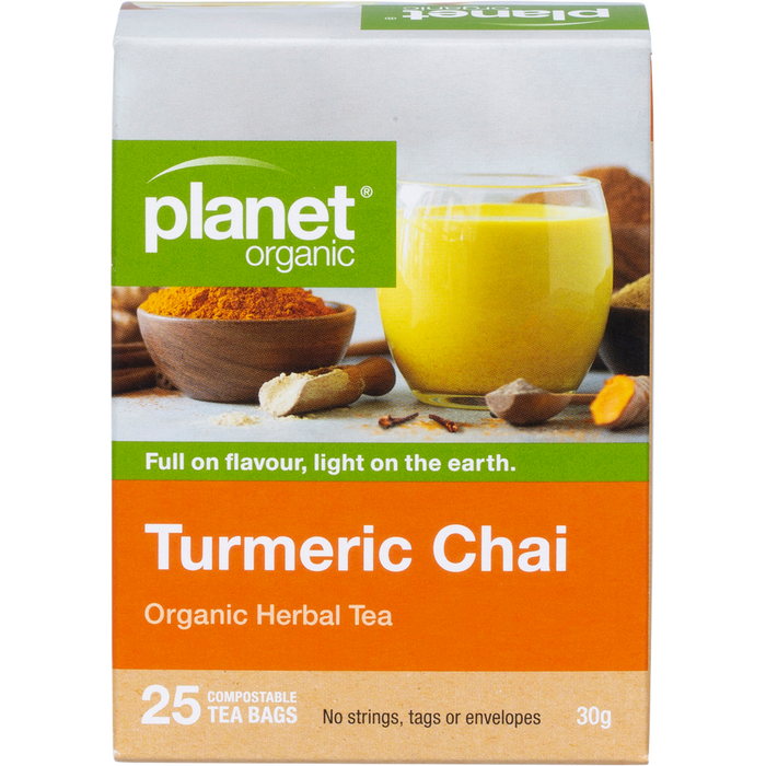 Planet Organic Turmeric Chai Herbal Tea 25pk