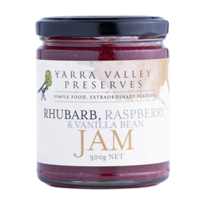 Yarra Valley Preserves - Jam Rhubarb, Raspberry & Vanilla Bean 300g