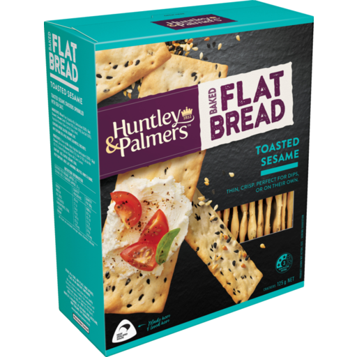 Huntley & Palmer's Baked Flat Bread - Toasted Sesame 125g